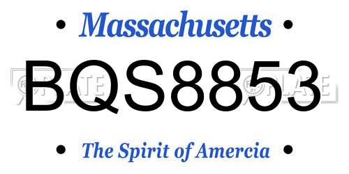 BQS8853 Massachusetts License Plate