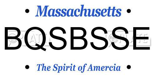 BQSBSSE Massachusetts License Plate