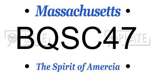 BQSC47 Massachusetts License Plate