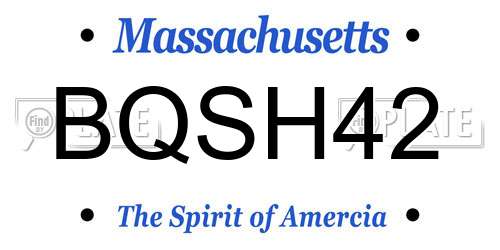 BQSH42 Massachusetts License Plate