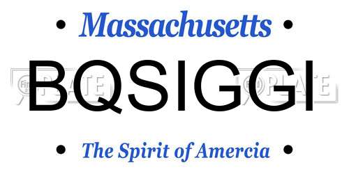 BQSIGGI Massachusetts License Plate