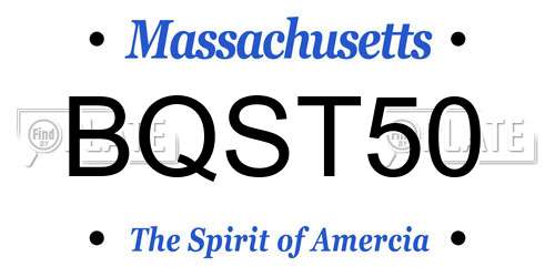 BQST50 Massachusetts License Plate