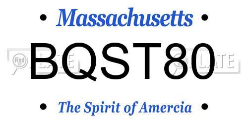 BQST80 Massachusetts License Plate