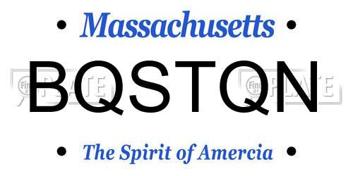 BQSTQN Massachusetts License Plate