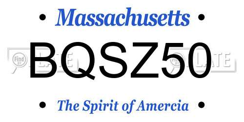 BQSZ50 Massachusetts License Plate