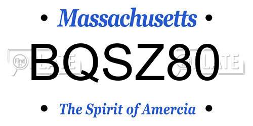 BQSZ80 Massachusetts License Plate