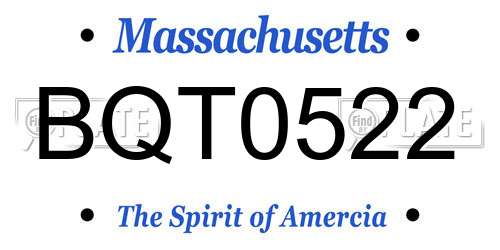 BQT0522 Massachusetts License Plate