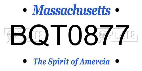 BQT0877 Massachusetts License Plate