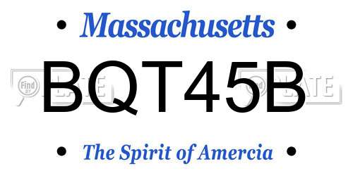 BQT45B Massachusetts License Plate