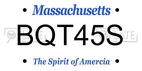 BQT45S Massachusetts License Plate