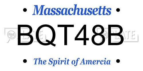 BQT48B Massachusetts License Plate