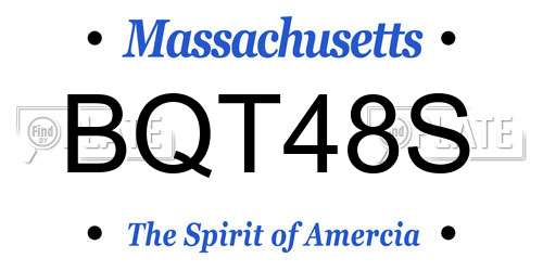 BQT48S Massachusetts License Plate