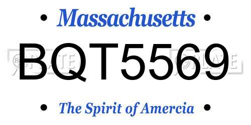 BQT5569 Massachusetts License Plate