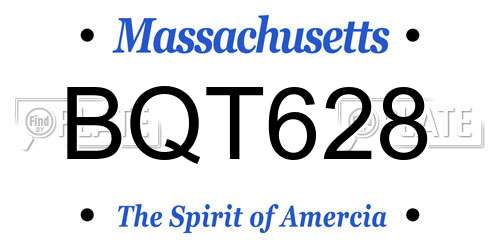 BQT628 Massachusetts License Plate