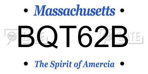 BQT62B Massachusetts License Plate