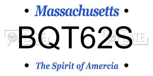 BQT62S Massachusetts License Plate