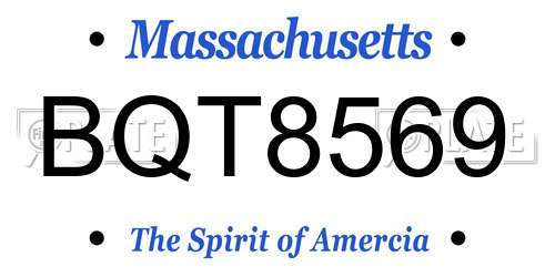 BQT8569 Massachusetts License Plate