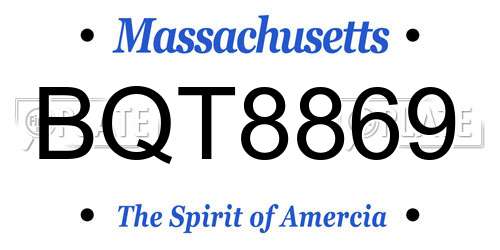BQT8869 Massachusetts License Plate