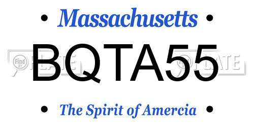 BQTA55 Massachusetts License Plate