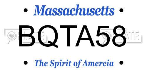 BQTA58 Massachusetts License Plate