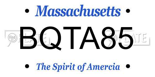 BQTA85 Massachusetts License Plate
