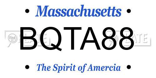 BQTA88 Massachusetts License Plate