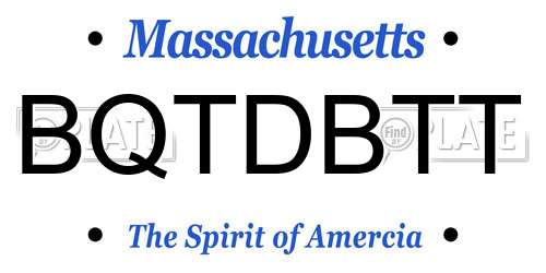 BQTDBTT Massachusetts License Plate