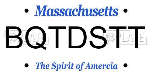 BQTDSTT Massachusetts License Plate