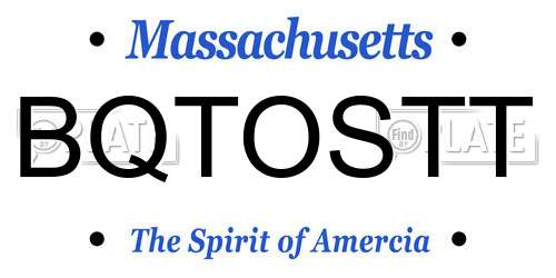 BQTOSTT Massachusetts License Plate