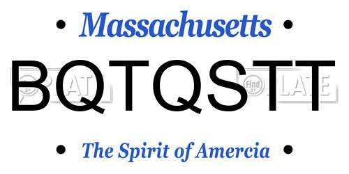 BQTQSTT Massachusetts License Plate