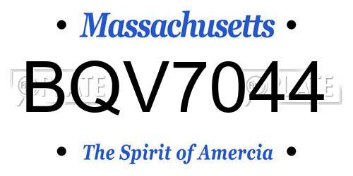 BQV7044 Massachusetts License Plate