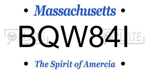 BQW84I Massachusetts License Plate