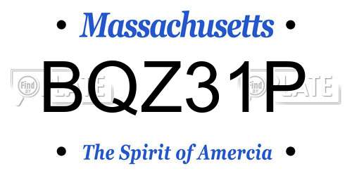 BQZ31P Massachusetts License Plate