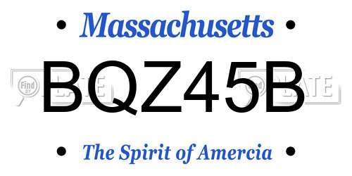 BQZ45B Massachusetts License Plate