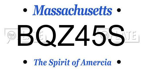 BQZ45S Massachusetts License Plate