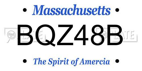 BQZ48B Massachusetts License Plate