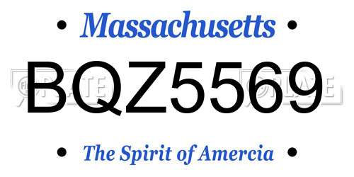 BQZ5569 Massachusetts License Plate