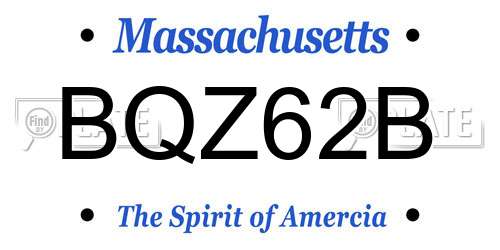 BQZ62B Massachusetts License Plate