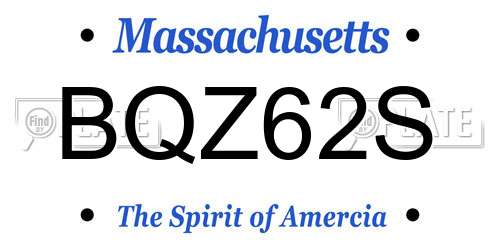 BQZ62S Massachusetts License Plate