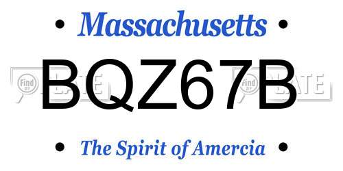 BQZ67B Massachusetts License Plate