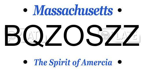 BQZOSZZ Massachusetts License Plate