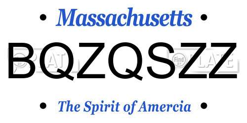BQZQSZZ Massachusetts License Plate