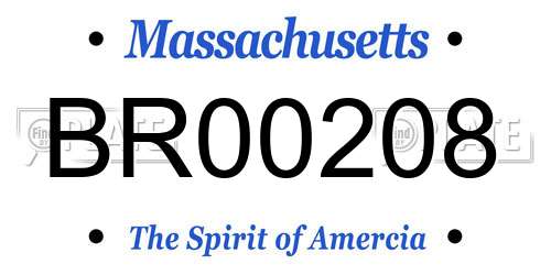 BR00208 Massachusetts License Plate