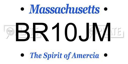 BR10JM Massachusetts License Plate