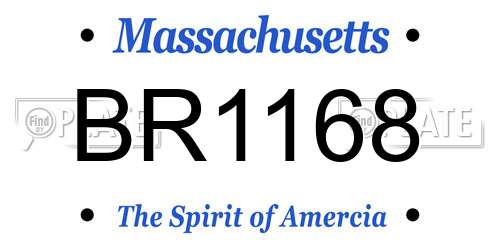 BR1168 Massachusetts License Plate