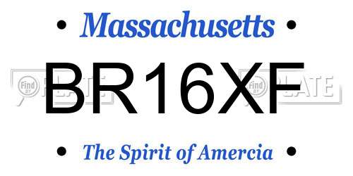 BR16XF Massachusetts License Plate