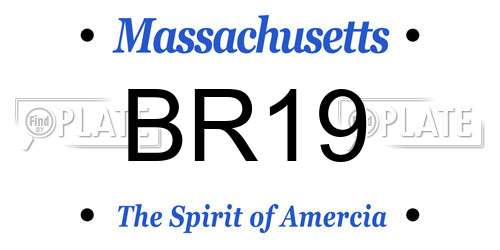 BR19 Massachusetts License Plate