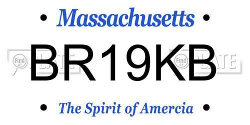 BR19KB Massachusetts License Plate