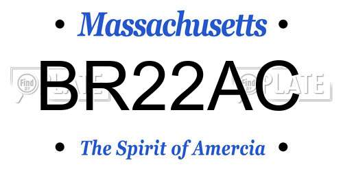 BR22AC Massachusetts License Plate