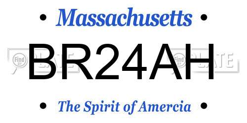 BR24AH Massachusetts License Plate
